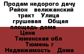 Продам недорого дачу › Район ­ велижанский тракт › Улица ­ грушевая › Общая площадь дома ­ 25 › Цена ­ 500 000 - Тюменская обл., Тюмень г. Недвижимость » Дома, коттеджи, дачи продажа   